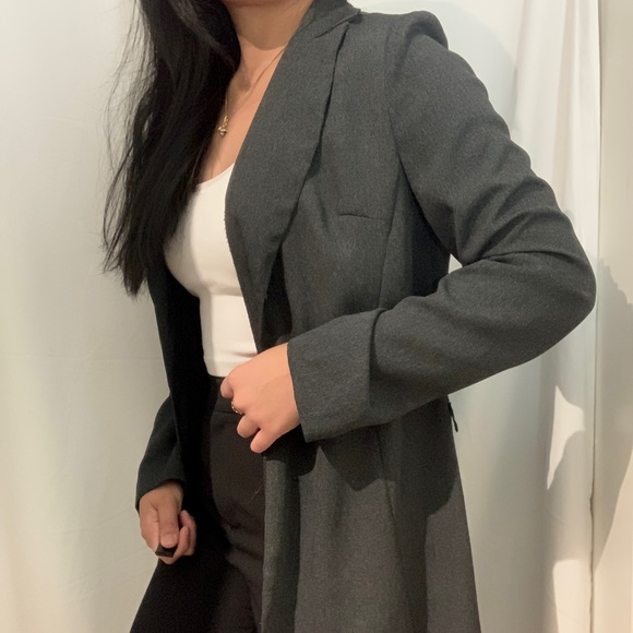 Blazer, Long Thin Grey Blazer - Picture 3 of 6